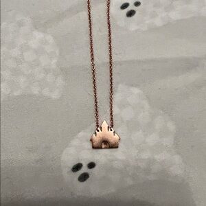 Rose Gold Castle Pendant Necklace